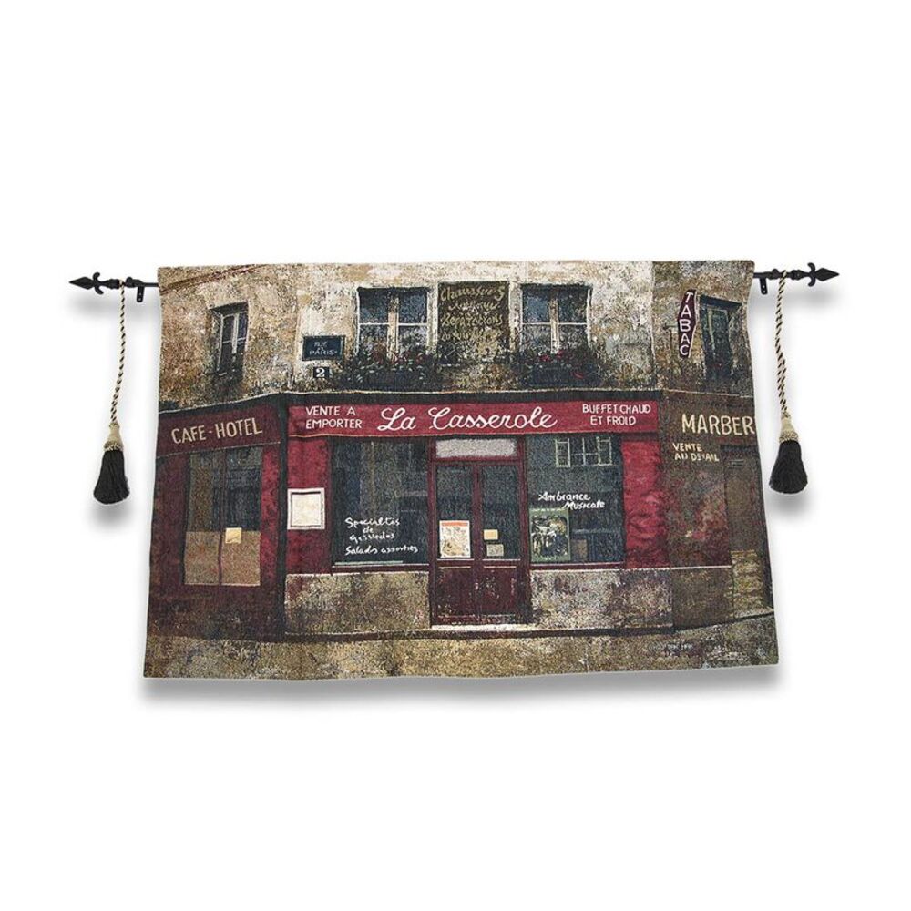 Paris Forgotten Tapestry Wall Hanging with Decorative Rod 52 In. X 35.5 In.